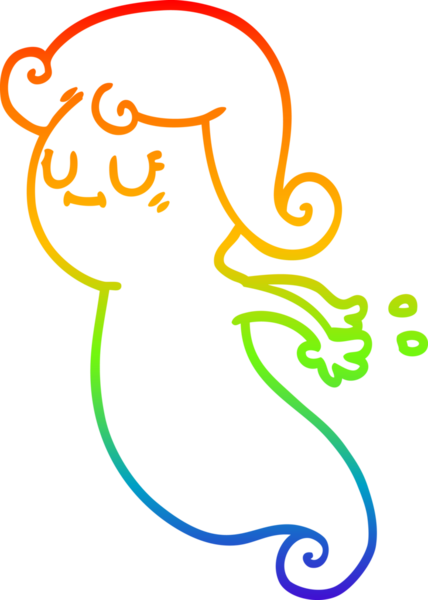 Bir insan tarafından çizilmiş bir çizgi film hayaletinin çizimi.