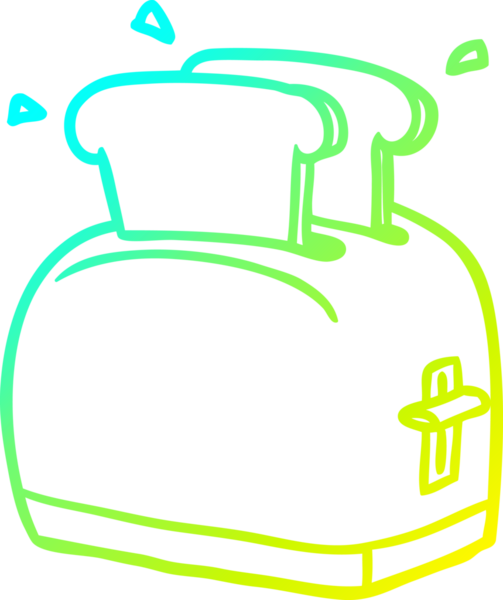 Bir insan tarafından çizilmiş tost makinesinin soğuk gradyan çizgisi.