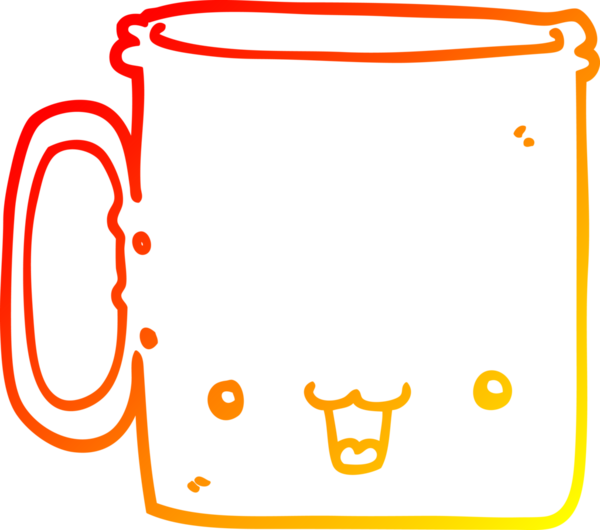 Bir insanın çizdiği çizgi film bardağının sıcak gradyan çizgisi.