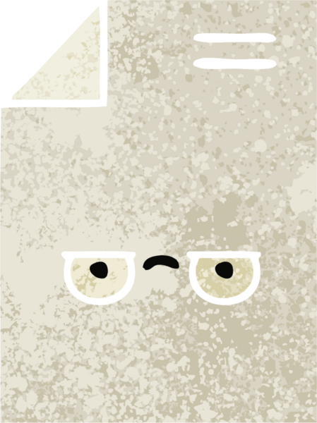 Bir insan tarafından çizilmiş bir kağıdın retro illüstrasyon tarzı karikatürü