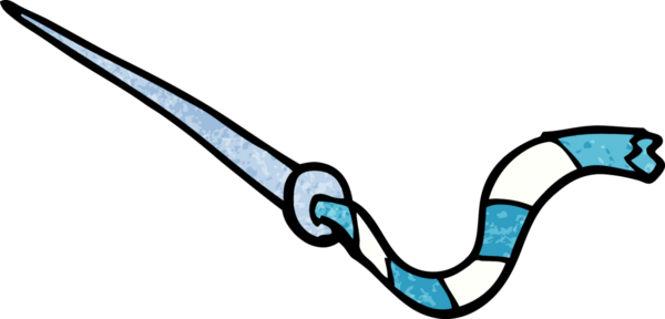 Bir insan tarafından çizilmiş karalama iğnesi ve iplik.