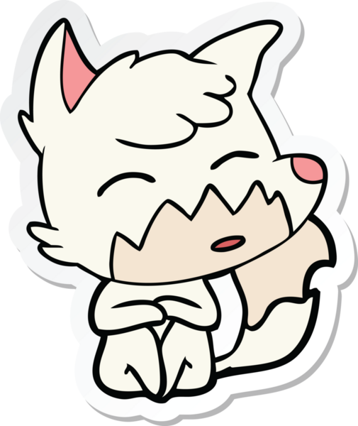 Bir insan tarafından çizilmiş bir tilkinin çıkartması.