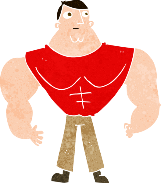 bir insan tarafından çizilmiş karikatür vücut geliştirici