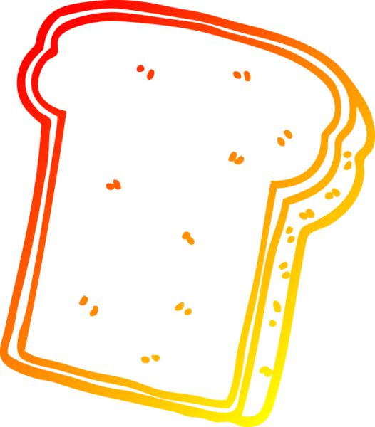 Bir insan tarafından çizilmiş bir ekmek diliminin sıcak gradyan çizimi