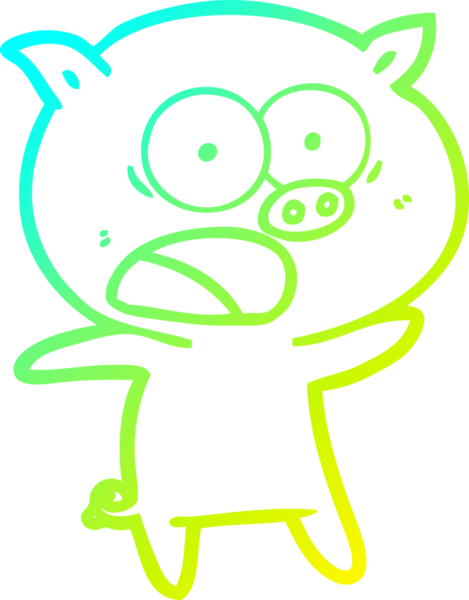 Bir insan tarafından çizilmiş bağıran domuz çizgi filmi çizimi.