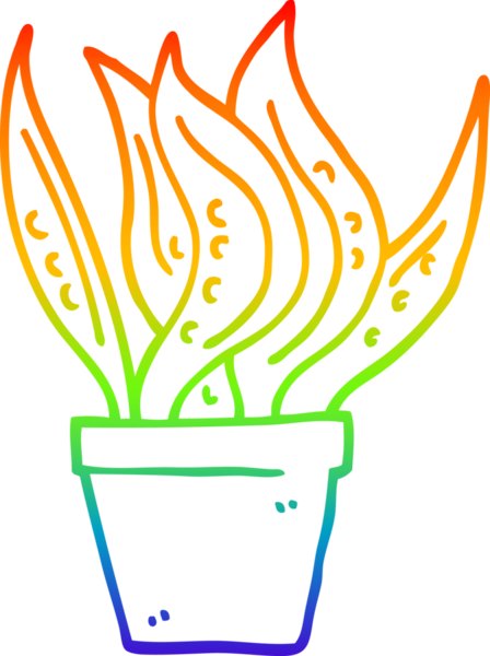 gökkuşağı gradyan çizgi çizimi bir insan tarafından çizilmiş bir karikatür ev bitkisi