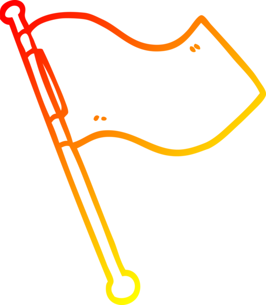 Bir insan tarafından çizilen beyaz bayrağın sıcak çizgi çizimi