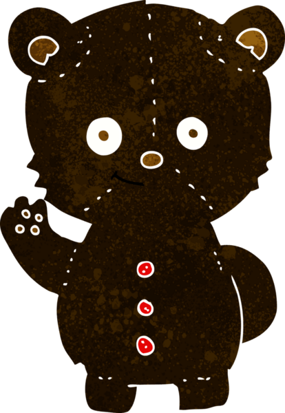 bir insan tarafından çizilmiş siyah ayı yavrusu.