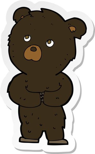 Bir insan tarafından çizilmiş siyah ayı yavrusunun çıkartması.