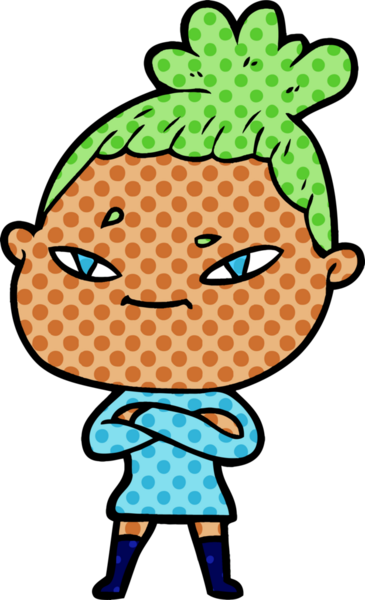 Bir insan tarafından çizilmiş karikatür kadın.