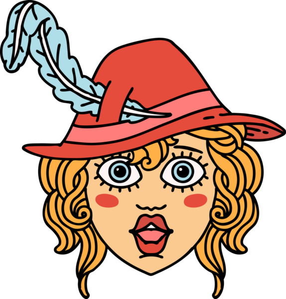 Retro Dövme Tarzı İnsan Ozan Karakteri Bir İnsan Tarafından Çizilmiş