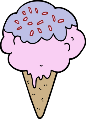 Bir insan tarafından çizilmiş karikatür dondurma.