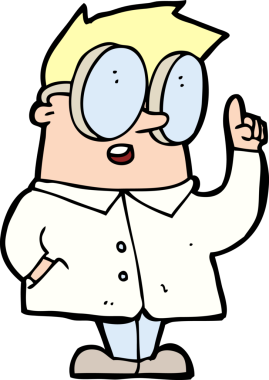 Bir insan tarafından çizilmiş karikatür bilimcisi