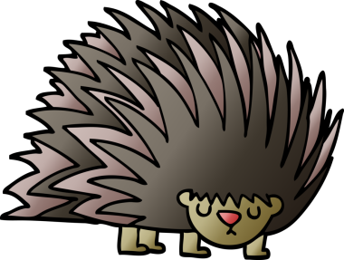 Bir insan tarafından çizilmiş çivili kirpi.