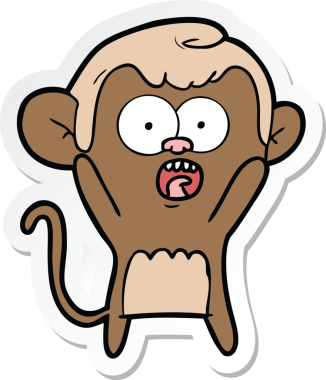 Bir insan tarafından çizilmiş bir karikatür çıkartması.