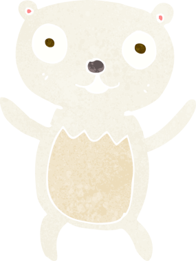 bir insan tarafından çizilmiş kutup ayısı yavrusu.