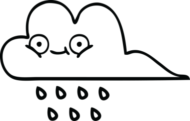 Bir insan tarafından çizilmiş yağmur bulutunun çizgi çizimi