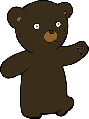 bir insan tarafından çizilmiş siyah ayı yavrusu.