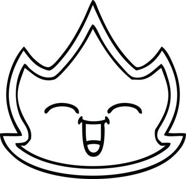 Bir insan tarafından çizilmiş bir ateşin çizgi çizimi