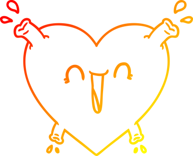 Bir insan tarafından çizilmiş sağlıklı bir kalbin çizgi çizimi.