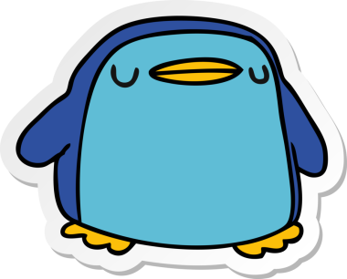 Bir insan tarafından çizilmiş sevimli bir penguen resmi.