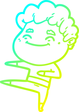 Bir insan tarafından çizilmiş karikatür cana yakın bir adamın çizimi.