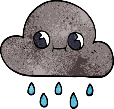 Bir insan tarafından çizilmiş karalama yağmur bulutu