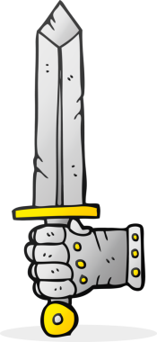 Bir insan tarafından çekilen el yapımı bir kılıç.