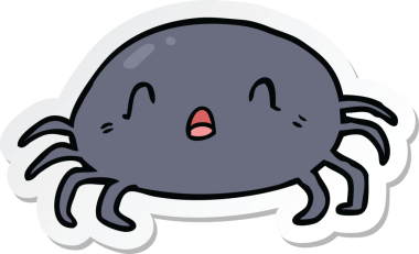 Bir insan tarafından çizilmiş çizgi film örümceğinin çıkartması.