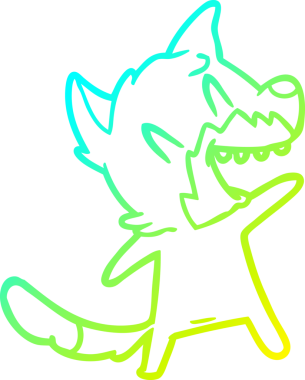 Bir insan tarafından çizilmiş gülen tilki çizgi filmi.