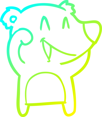 Bir insan tarafından çizilmiş gülen ayı çizgi filmi.