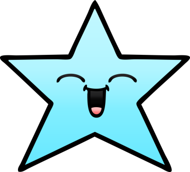 Bir insan tarafından çizilmiş yıldız balığının gölgeli karikatürü