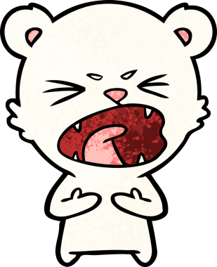 Bir insan tarafından çizilmiş kızgın kutup ayısı çizgi filmi.