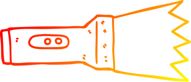 Bir insan tarafından çizilmiş çizgi film meşalesinin sıcak gradyan çizimi