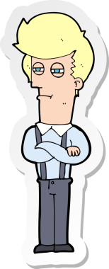 Bir insan tarafından çizilmiş bir karikatür çıkartması.