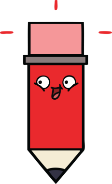 Bir insan tarafından çizilmiş sevimli bir kalem karikatürü.