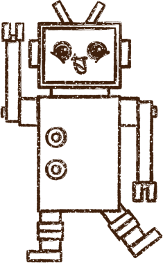 Robot Kömür Bir insan tarafından çizilmiş