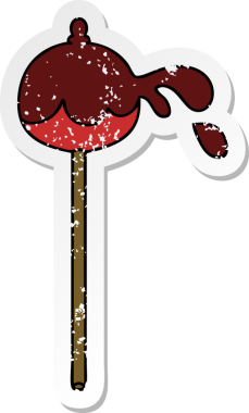 Bir insan tarafından çizilmiş garip bir karikatür elma şekeri.