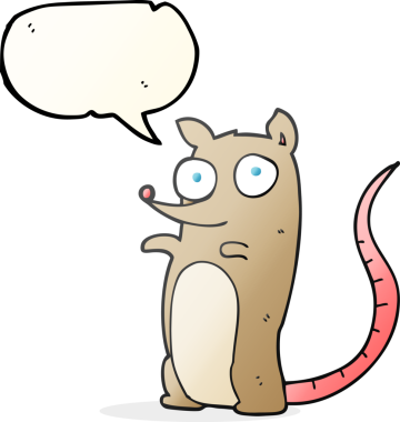 Bir insan tarafından çizilmiş serbest konuşma balonu çizgi film faresi