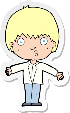 Bir insan tarafından çizilmiş bir karikatür çıkartması.