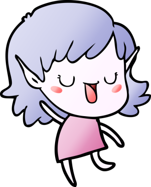 Bir insan tarafından çizilmiş bir elf kızı.