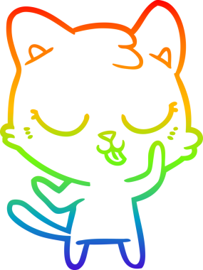 gökkuşağı gradyanı çizimi bir insan tarafından çizilmiş çizgi film kedisi
