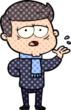 Bir insan tarafından çizilmiş yorgun bir adam.