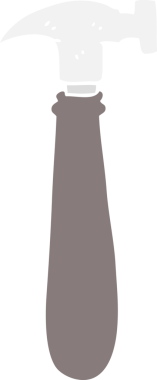 Bir insan tarafından çizilen çekicin düz renk çizimi