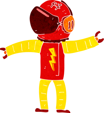 Bir insan tarafından çizilmiş bir astronot.