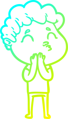 Bir insan tarafından çizilmiş soğuk çizgi film karakteri çizimi.