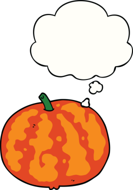 Bir insan tarafından çizilmiş düşünce balonlu karpuz.