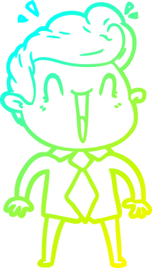 Bir insan tarafından çizilmiş, heyecanlı bir çizgi film çizimi.