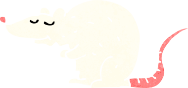 Bir insan tarafından çizilmiş çizgi film faresi.