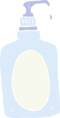 Bir insan tarafından çizilmiş el sabununun düz renk çizimi